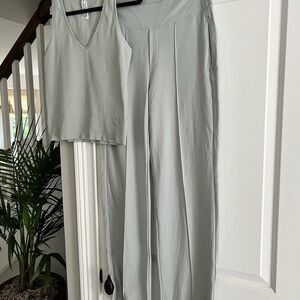 Athleta Light Sea-foam Green Pants & Top Set